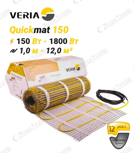 Тепла підлога нагрівальний мат Veria Quickmat гарантія 12 років
