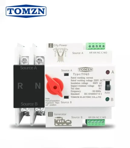 Автомат введення резерву tomzn TOQ5-2/63A однофазний змінного струму