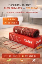 Тепла підлога мат Flex EHM-175 у ванну